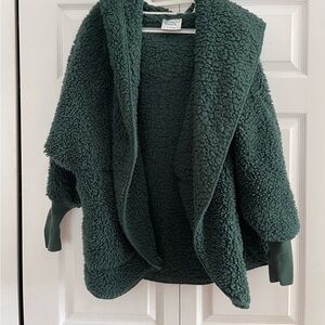 CozyForest Sherpa Hooded Wrap - Dark Green
